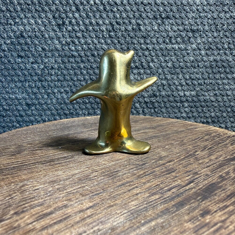 2.5" Solid Brass Penguin Figurine Abstract